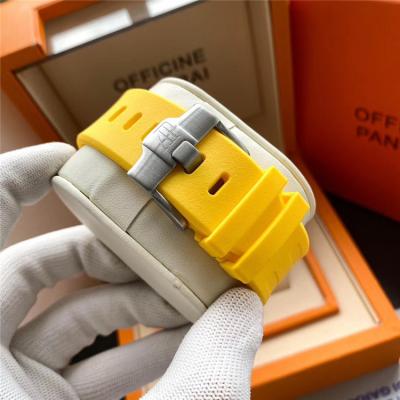 Replica  Royal Oak Japan VK Quartz chronograph  Movement Mens Watch Yellow  Dial Rubber Strap  B  E153