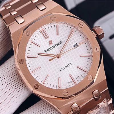 Replica Royal Oak  Miyota A8215 Automatic Movement Mens Watch Blue Dial Rose Gold E154