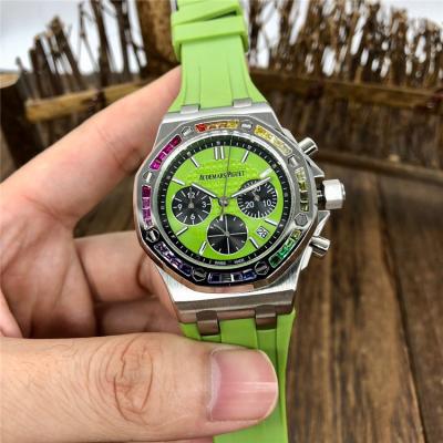 Replica  Royal Oak Offshore Japan Quartz chronograph  Movement Womens  Watch Red  Dial Rubber Strap  B E155