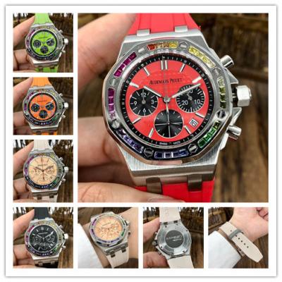 Replica  Royal Oak Offshore Japan Quartz chronograph  Movement Womens  Watch Red  Dial Rubber Strap  B E155