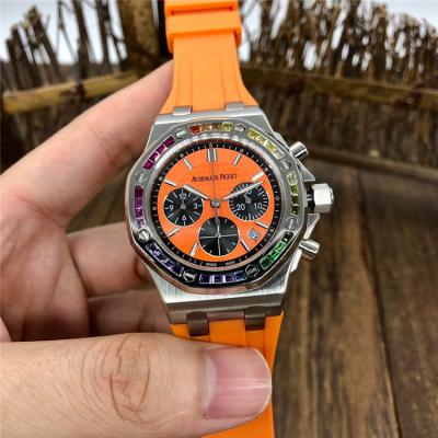 Replica  Royal Oak Offshore Japan Quartz chronograph  Movement Womens  Watch Red  Dial Rubber Strap  B E155