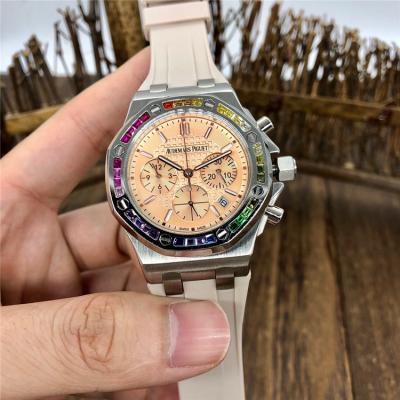 Replica  Royal Oak Offshore Japan Quartz chronograph  Movement Womens  Watch Red  Dial Rubber Strap  B E155