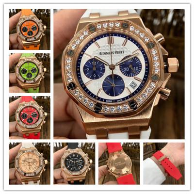 Replica  Royal Oak Offshore Japan Quartz chronograph  Movement Womens Watch White Dial Rubber Strap  A E156