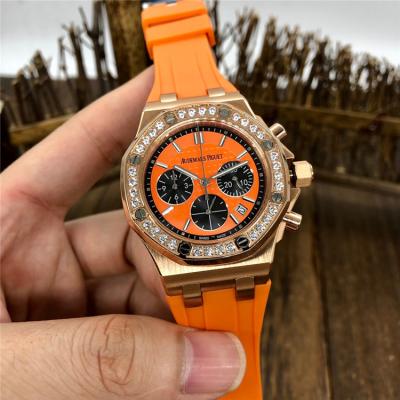 Replica  Royal Oak Offshore Japan Quartz chronograph  Movement Womens Watch White Dial Rubber Strap  A E156