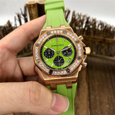 Replica  Royal Oak Offshore Japan Quartz chronograph  Movement Womens Watch White Dial Rubber Strap  A E156