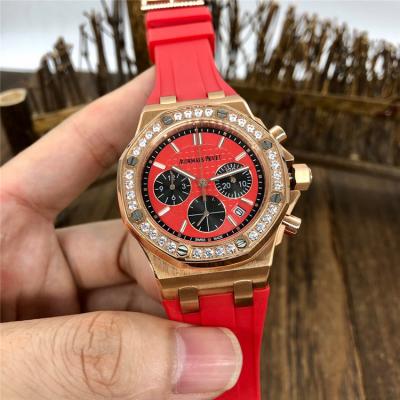 Replica  Royal Oak Offshore Japan Quartz chronograph  Movement Womens Watch White Dial Rubber Strap  A E156