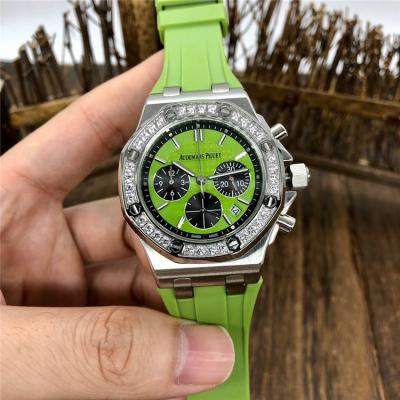 Replica  Royal Oak Offshore Japan Quartz chronograph  Movement Womens Watch Black Dial Rubber Strap  B E156