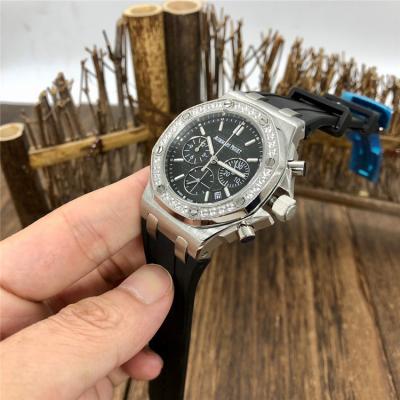 Replica  Royal Oak Offshore Japan Quartz chronograph  Movement Womens Watch Black Dial Rubber Strap  B E156