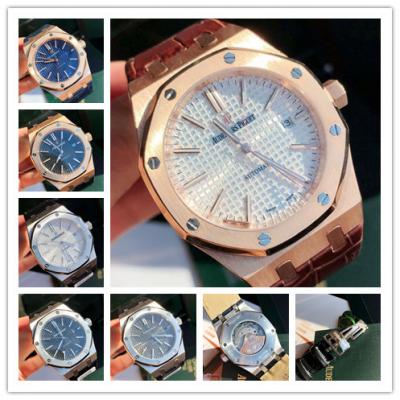 Replica Royal Oak  Miyota A8215 Automatic Movement Mens Watch White Dial Leather Strap A E159