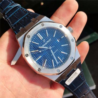 Replica Royal Oak  Miyota A8215 Automatic Movement Mens Watch Blue  Dial Leather Strap B E159