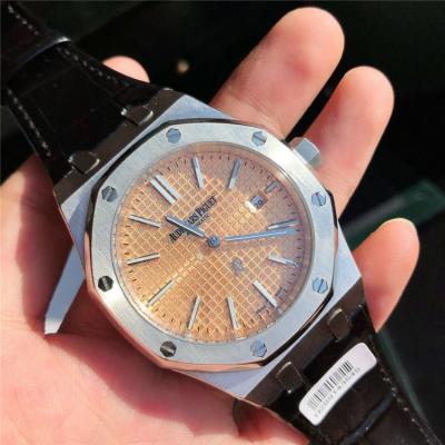 Replica Royal Oak  Miyota A8215 Automatic Movement Mens Watch Blue  Dial Leather Strap B E159