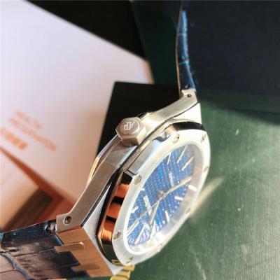 Replica Royal Oak  Miyota A8215 Automatic Movement Mens Watch Blue  Dial Leather Strap B E159