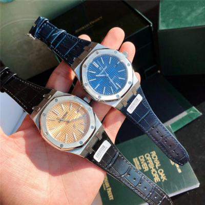 Replica Royal Oak  Miyota A8215 Automatic Movement Mens Watch Blue  Dial Leather Strap B E159