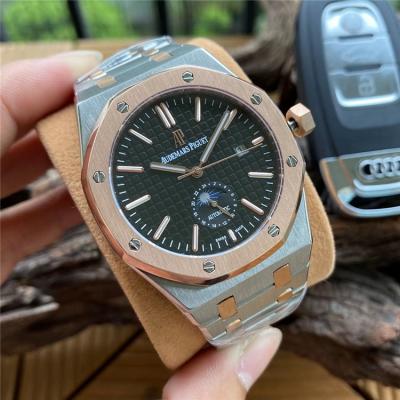 Replica Royal Oak  A21J Automatic Movement Mens Watch Black Dial Two Tone Rose Gold E161