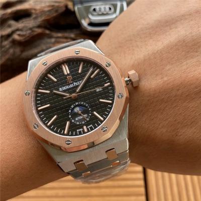 Replica Royal Oak  A21J Automatic Movement Mens Watch Black Dial Two Tone Rose Gold E161