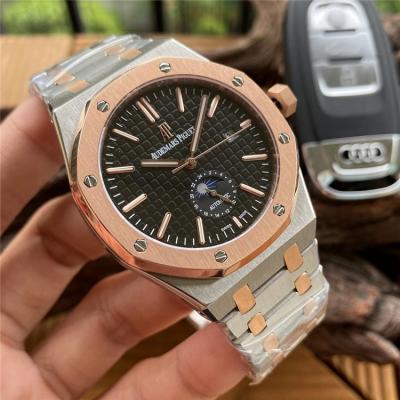 Replica Royal Oak  A21J Automatic Movement Mens Watch Black Dial Two Tone Rose Gold E161