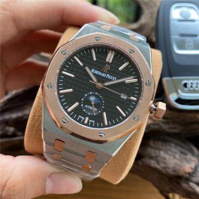 Replica Royal Oak  A21J Automatic Movement Mens Watch Black Dial Two Tone Rose Gold E161