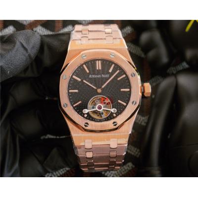 Replica Royal Oak  A2924 Automatic Movement Mens Watch  Black Dial Rose Gold  E170