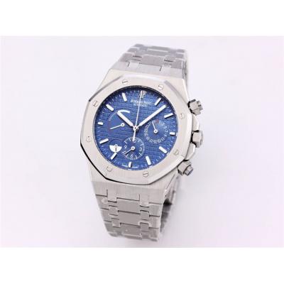 Replica  Royal Oak Japan Quartz chronograph  Movement Mens Watch  Black Dial Stainless steel B E171