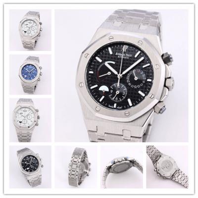 Replica  Royal Oak Japan Quartz chronograph  Movement Mens Watch  Black Dial Stainless steel B E171