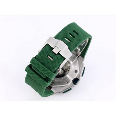 Replica Royal Oak  A21J  Automatic Movement Mens Watch  Green White Dial Rubber Strap  E172