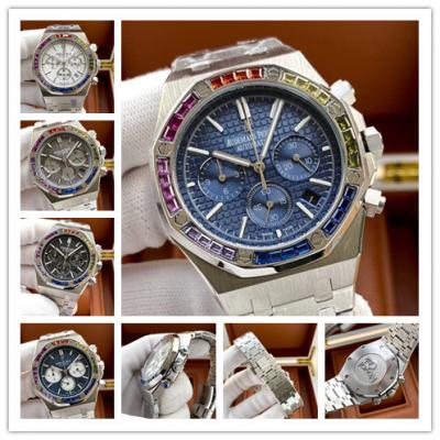 Replica  Royal Oak Japan Quartz chronograph  Movement Mens Watch Blue  Dial Stainless steel B E173