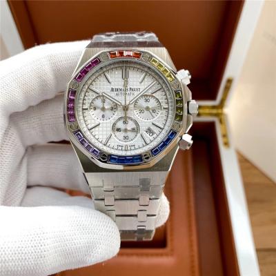 Replica  Royal Oak Japan Quartz chronograph  Movement Mens Watch Blue  Dial Stainless steel B E173