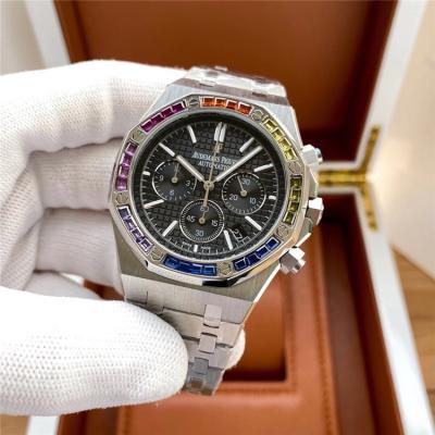 Replica  Royal Oak Japan Quartz chronograph  Movement Mens Watch Blue  Dial Stainless steel B E173