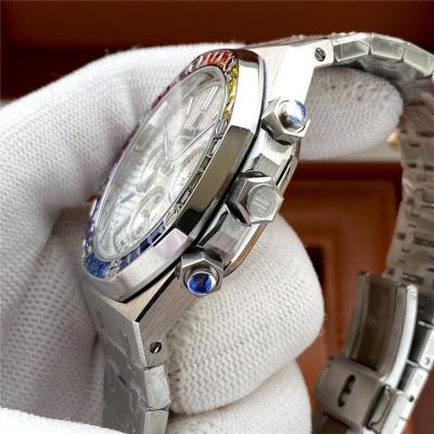 Replica  Royal Oak Japan Quartz chronograph  Movement Mens Watch Blue  Dial Stainless steel B E173