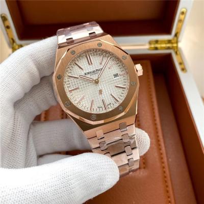 Replica Royal Oak  A21J  Automatic Movement Mens Watch White Dial Two Tone Rose Gold E174