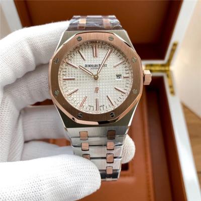 Replica Royal Oak  A21J  Automatic Movement Mens Watch White Dial Two Tone Rose Gold E174