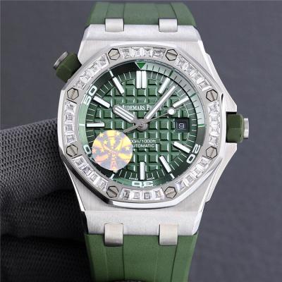 Replica Royal Oak Offshore A21J  Automatic Movement Mens Watch Green Dial Rubber Strap C E190