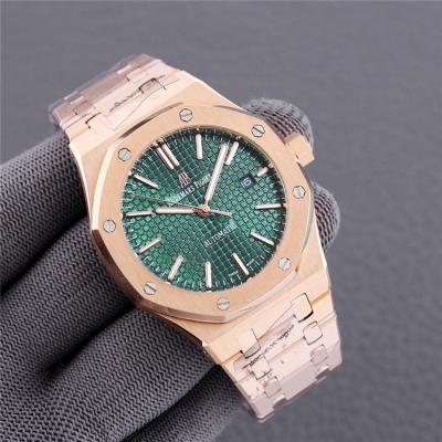 Replica Royal Oak  A21J  Automatic Movement Mens Watch  Green Dial Rose Gold A E191