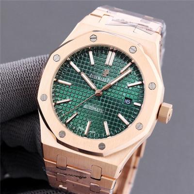 Replica Royal Oak  A21J  Automatic Movement Mens Watch  Green Dial Rose Gold A E191