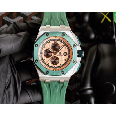 Replica Royal Oak  A21J  Automatic Movement Mens Watch Green Dial Rubber Strap  E197