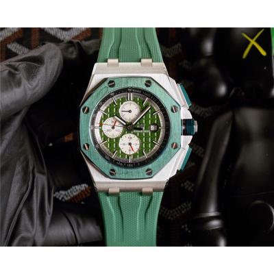 Replica Royal Oak  A21J  Automatic Movement Mens Watch Green Dial Rubber Strap  E197