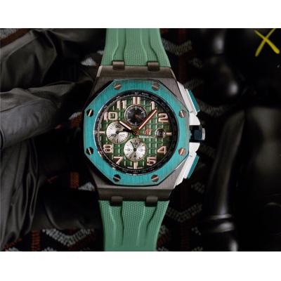 Replica Royal Oak  A21J  Automatic Movement Mens Watch Green Dial Rubber Strap  E197