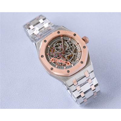 Replica Royal Oak  A21J  Automatic Movement Mens Watch Skeleton Dial Two Tone Rose Gold A E199