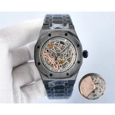 Replica Royal Oak  A21J  Automatic Movement Mens Watch Skeleton Dial PVD Steel B E199