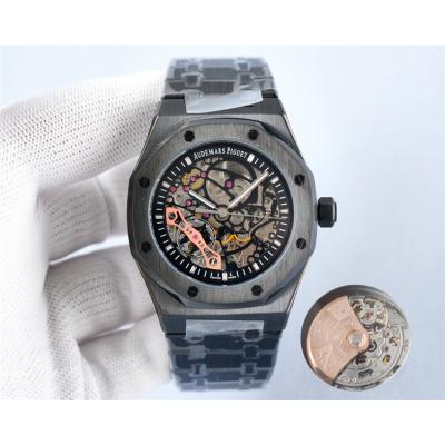 Replica Royal Oak  A21J  Automatic Movement Mens Watch Skeleton Dial PVD Steel B E199