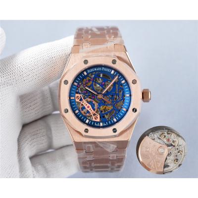 Replica Royal Oak  A21J  Automatic Movement Mens Watch Skeleton Dial Rose Gold D  E199