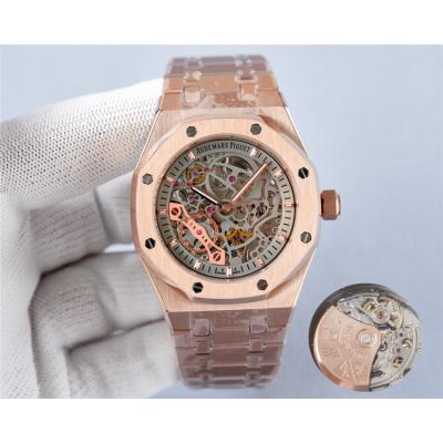 Replica Royal Oak  A21J  Automatic Movement Mens Watch Skeleton Dial Rose Gold D  E199