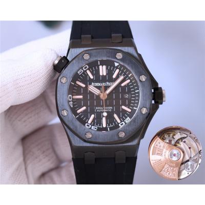 Replica Royal Oak  A21J  Automatic Movement Mens Watch Black Dial Rubber Strap A E205