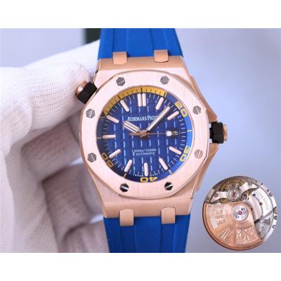 Replica Royal Oak  A21J  Automatic Movement Mens Watch Blue Dial Rubber Strap B E205