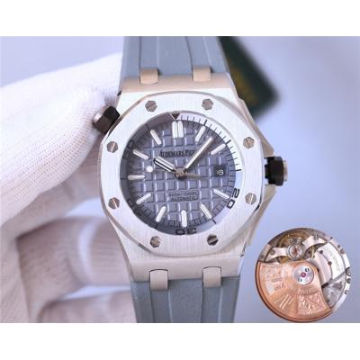 Replica Royal Oak  A21J  Automatic Movement Mens Watch White Dial Rubber Strap C E205