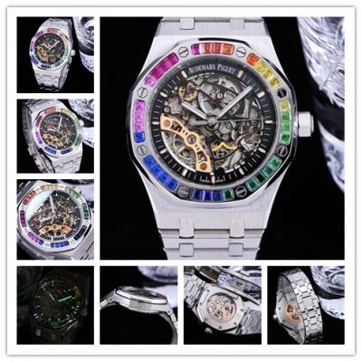 Replica Royal Oak 15407 Rainbow Diamond Bezel Skel...