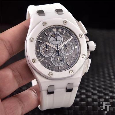 Replica  Royal Oak Japan VK Quartz chronograph  Movement Mens Watch Gray  Dial Rubber Strap G10