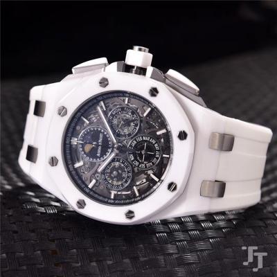 Replica  Royal Oak Japan VK Quartz chronograph  Movement Mens Watch Gray  Dial Rubber Strap G10