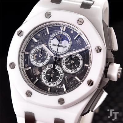 Replica  Royal Oak Japan VK Quartz chronograph  Movement Mens Watch Gray  Dial Rubber Strap G10