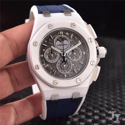 Replica  Royal Oak Japan VK Quartz chronograph  Movement Mens Watch Gray  Dial Rubber Strap G10